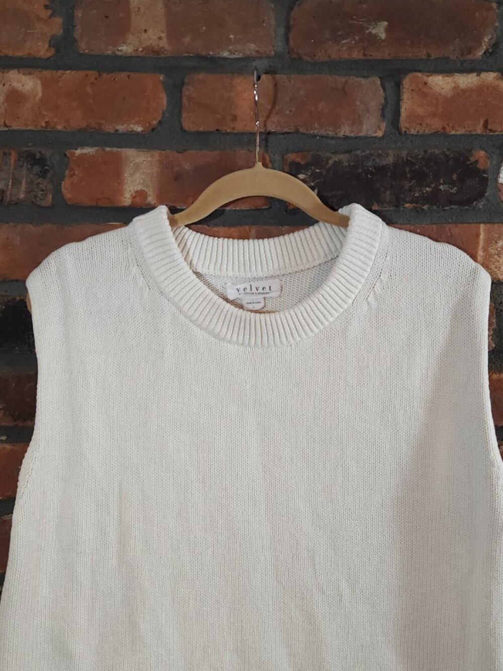Velvet by Graham & Spencer Aster Sweater Tank Coastal Grandma Neutral Women's L - Picture 7 of 11